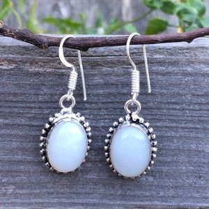 Elegant Silver and White Dangle Earrings
